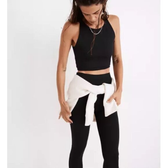Madewell Tops - Madewell MWL Womens Form Racerback Crop Top Small Athletic Black Tank NWT